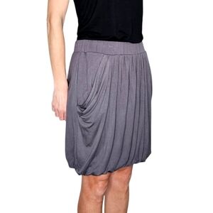 Anthropologie Fei Women's Skirt Dark Grey Pleated Bubble Skirt NEW Size M